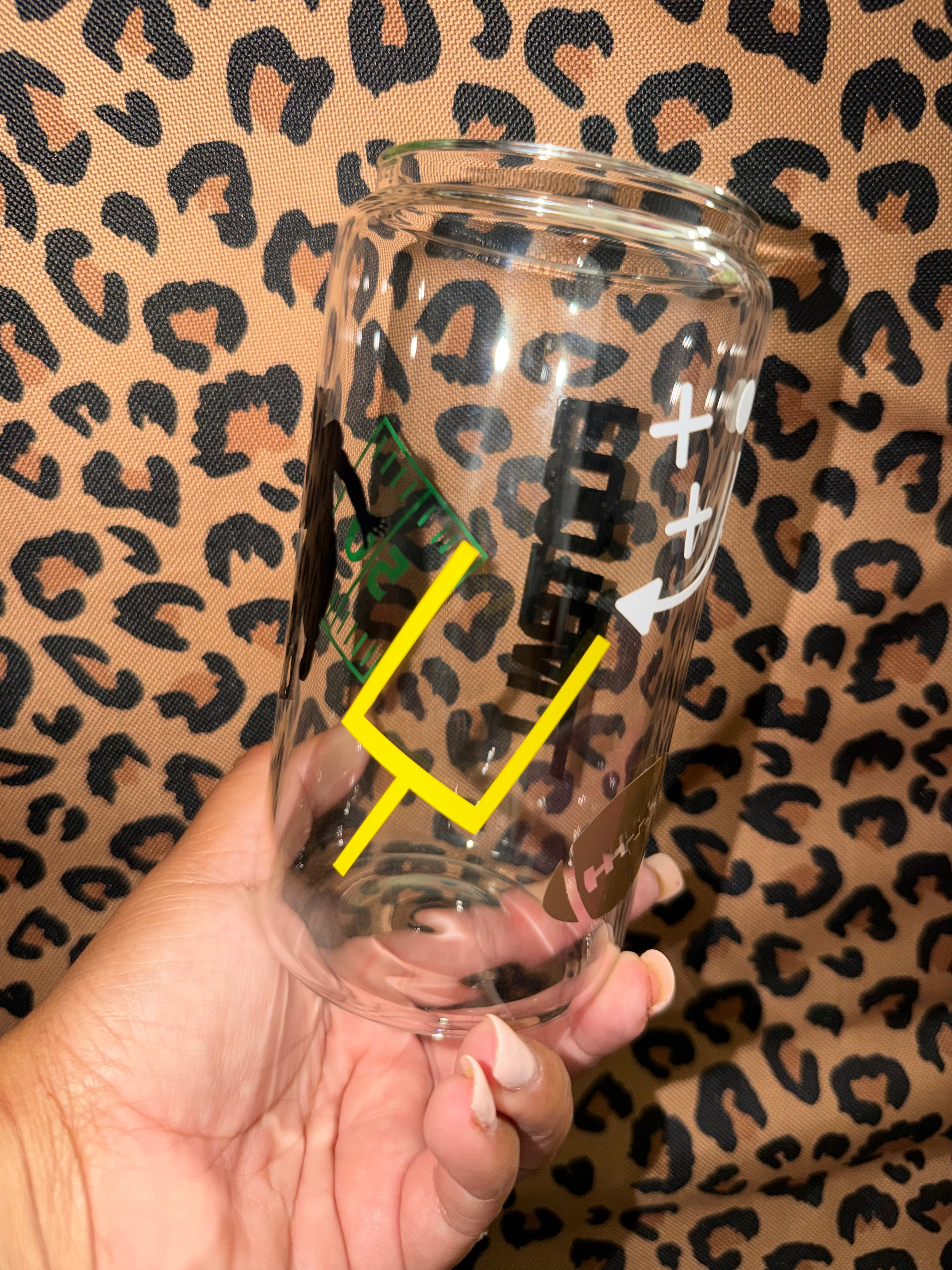Football Play Glass Tumbler