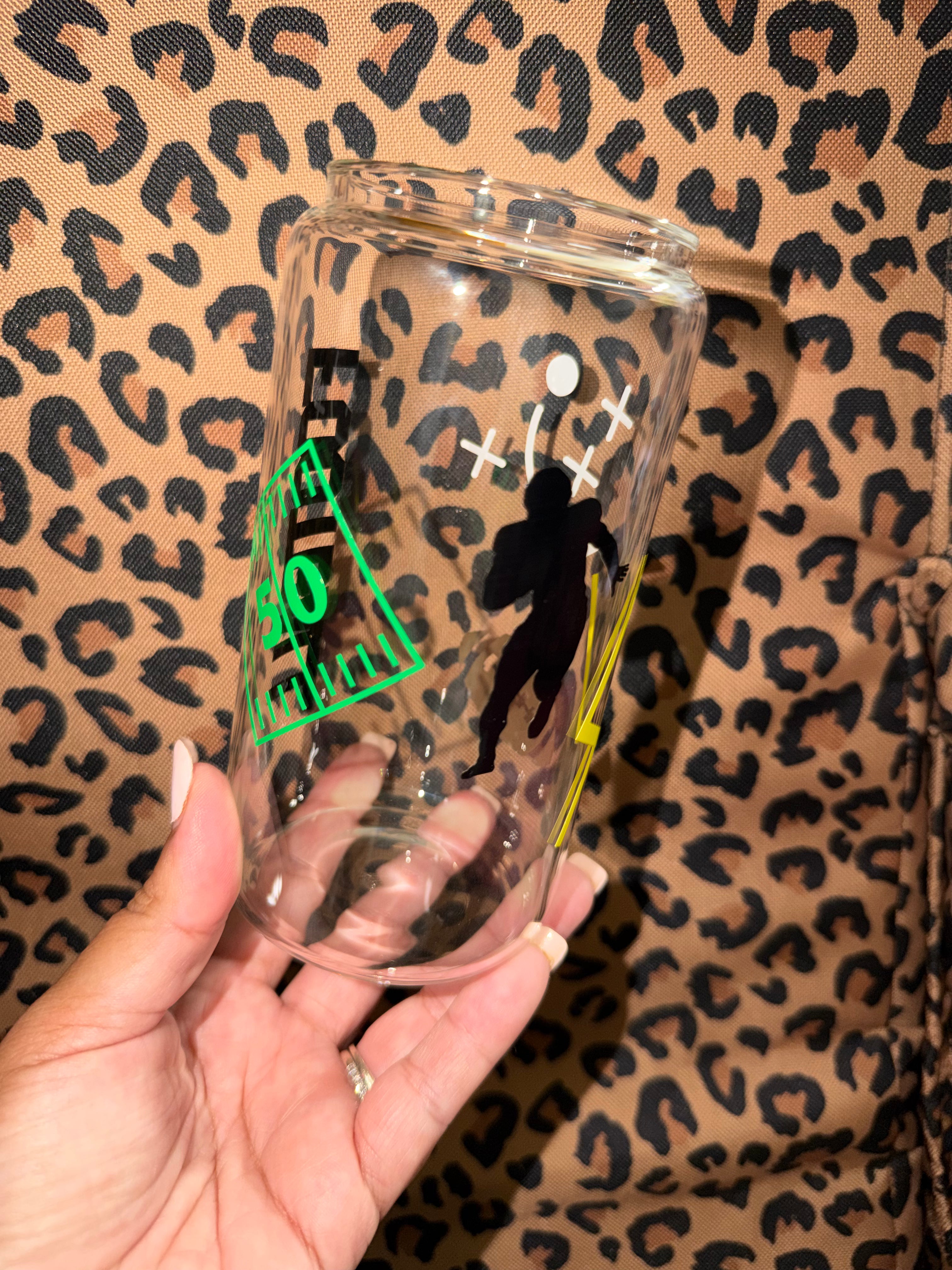 Football Play Glass Tumbler